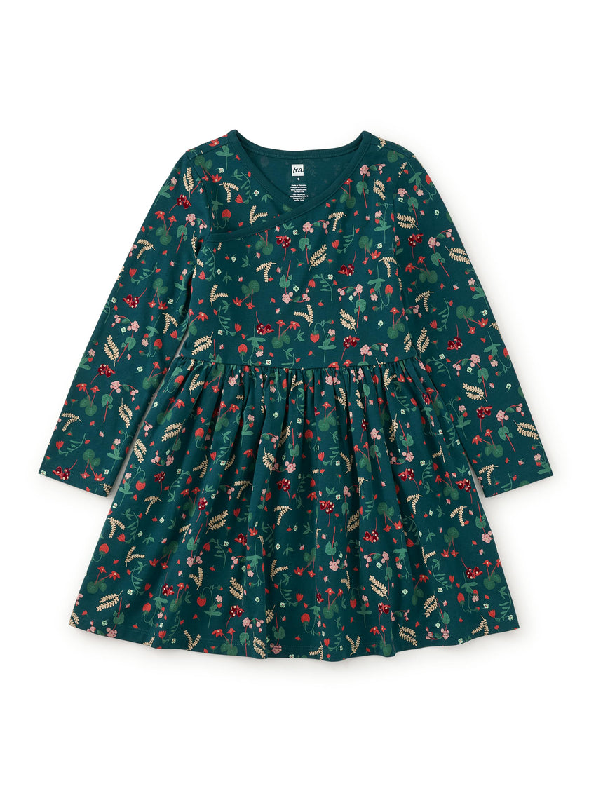 Long Sleeve Wrap Neck Dress, Fresa Floral
