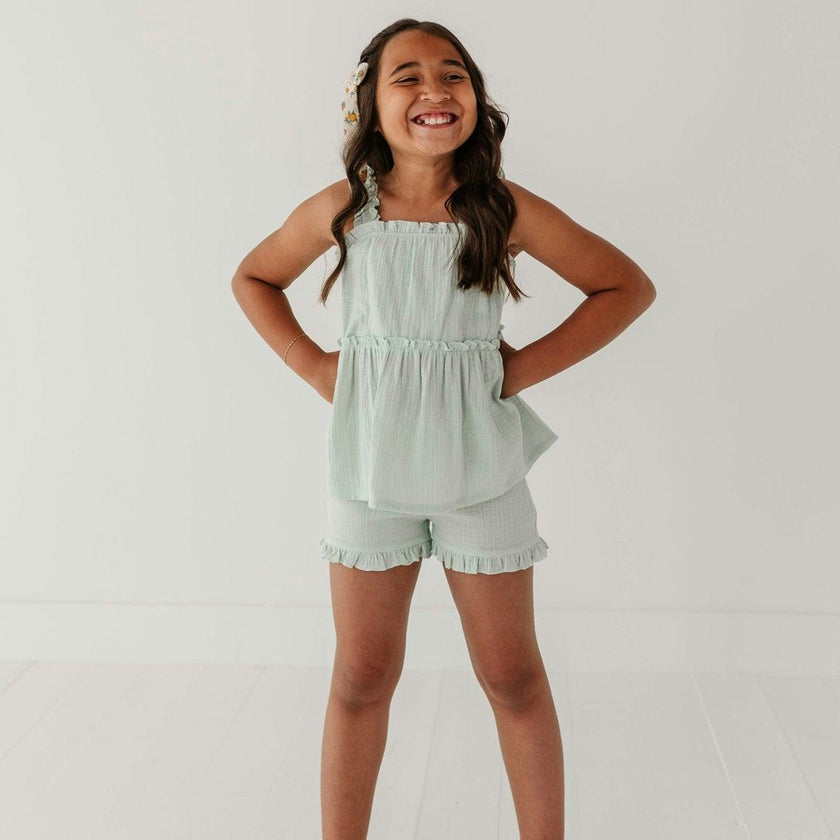 Ruffle Gauze Tank