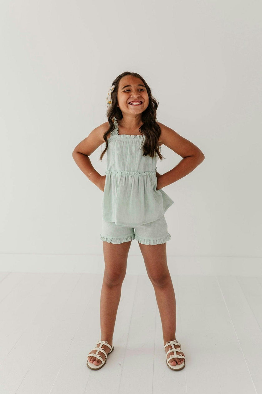 Ruffle Gauze Tank