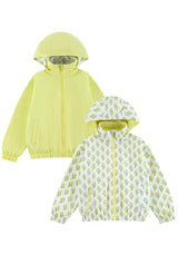 Max Reversible Rain Jacket Windbreaker, Yellow Lightning