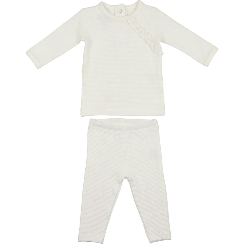 Girls Quilted Waffle 2-Piece Loungewear Set