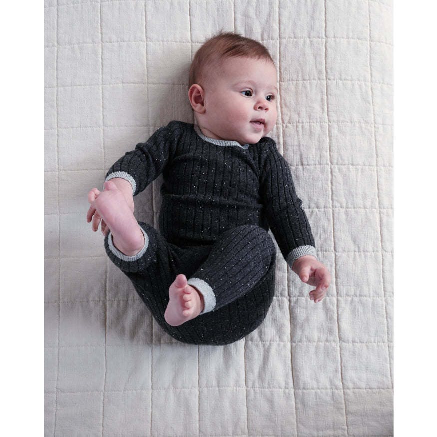 Baby Boys Hug Me Ribbed Contrast Trim Long Sleeve Top