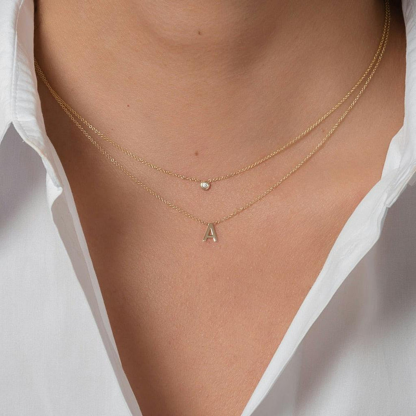Mini Bezel Diamond Necklace