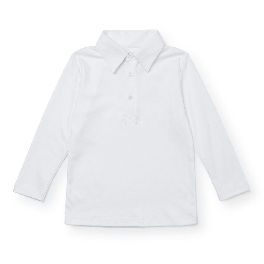 Finn Boys' Long Sleeve Polo White