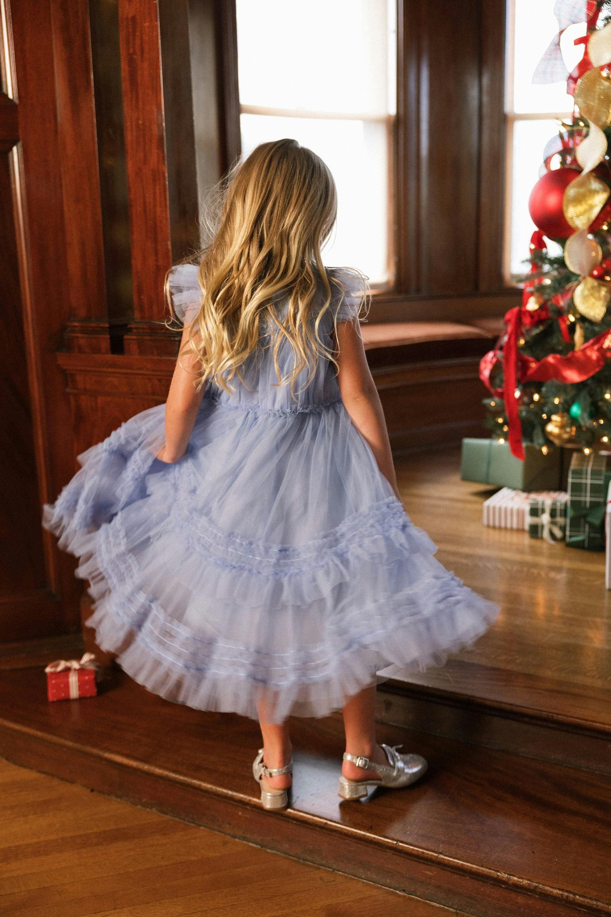 Mini Effie Dress in Misty Blue