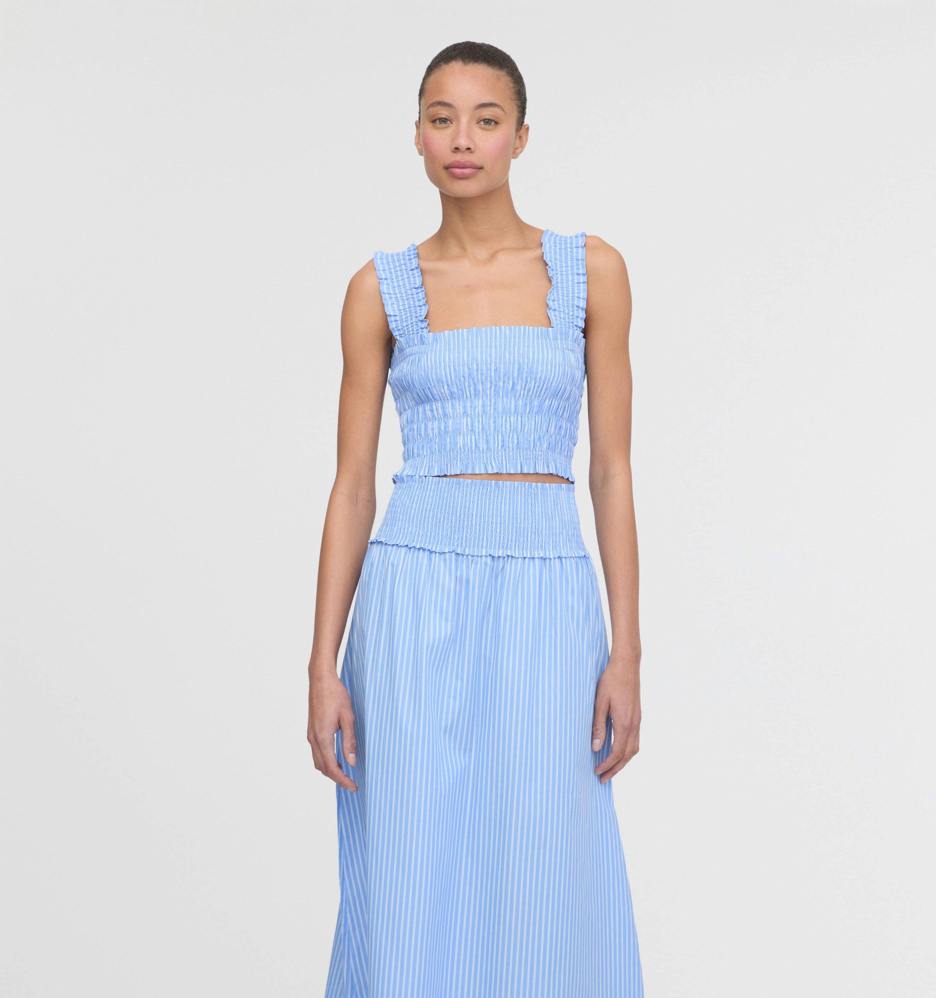 The Azalea Nap Top - Blue Stripe