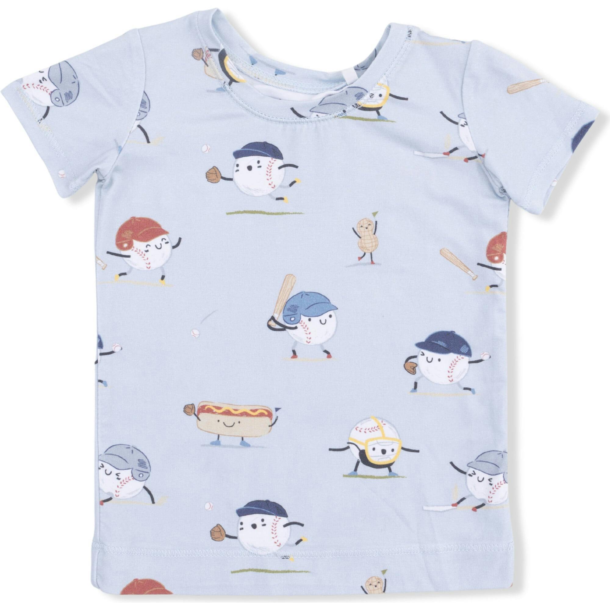 Baseballs Playing Baseball - Short Sleeve Loungewear Set
