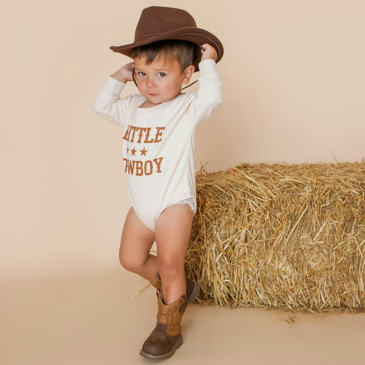 Little Cowboy Long Sleeve Romper