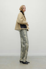 TNS Denim Woman Barrel Trouser Snake Print