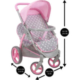Cotton Candy Pink: Twin Tandem Doll Stroller - Dolls Up to 18"