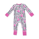 Cabbage Rose Stripe - Convertible Romper