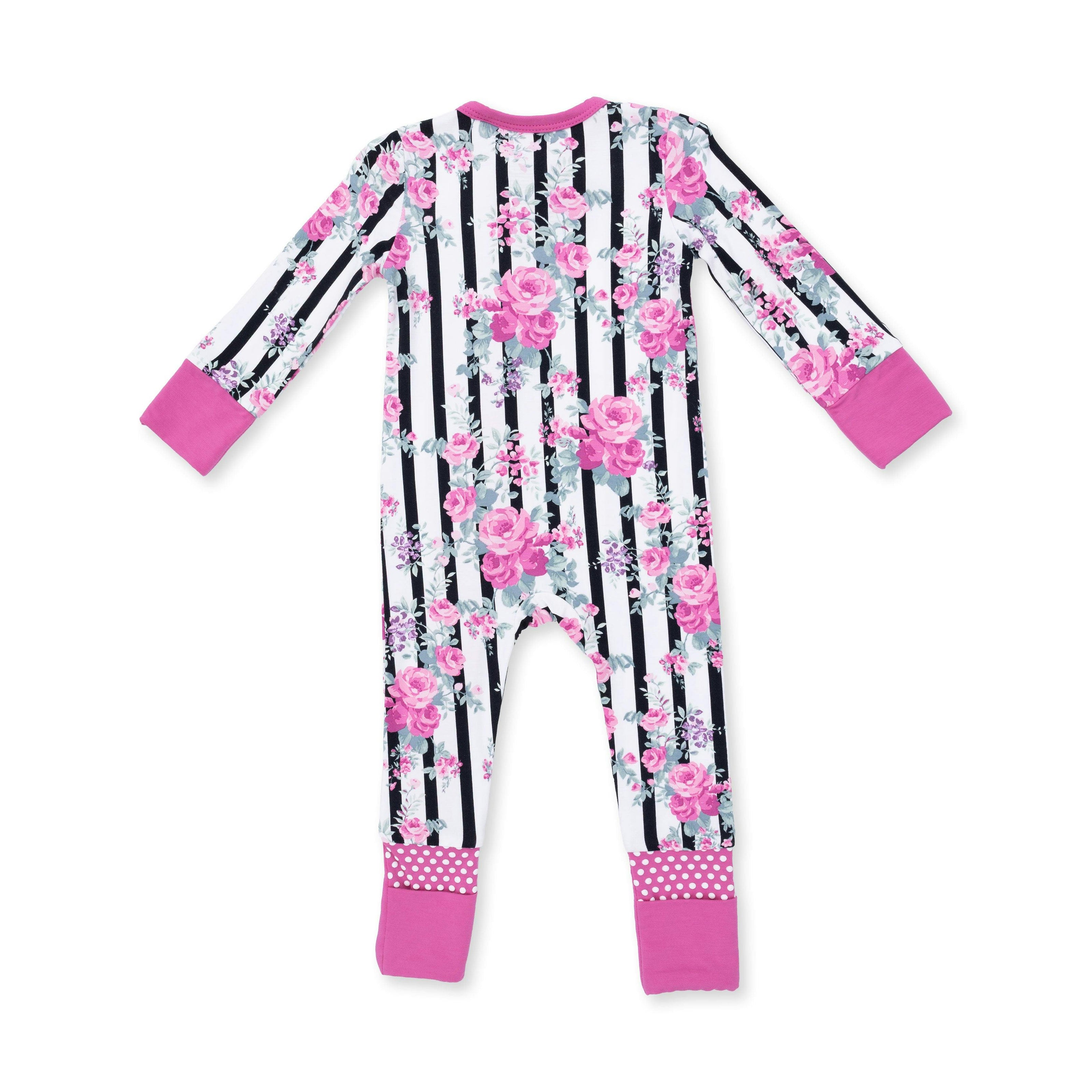 Cabbage Rose Stripe - Convertible Romper