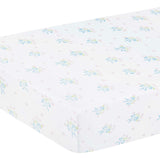Pima Crib Sheet - Blue Bow Bouquet