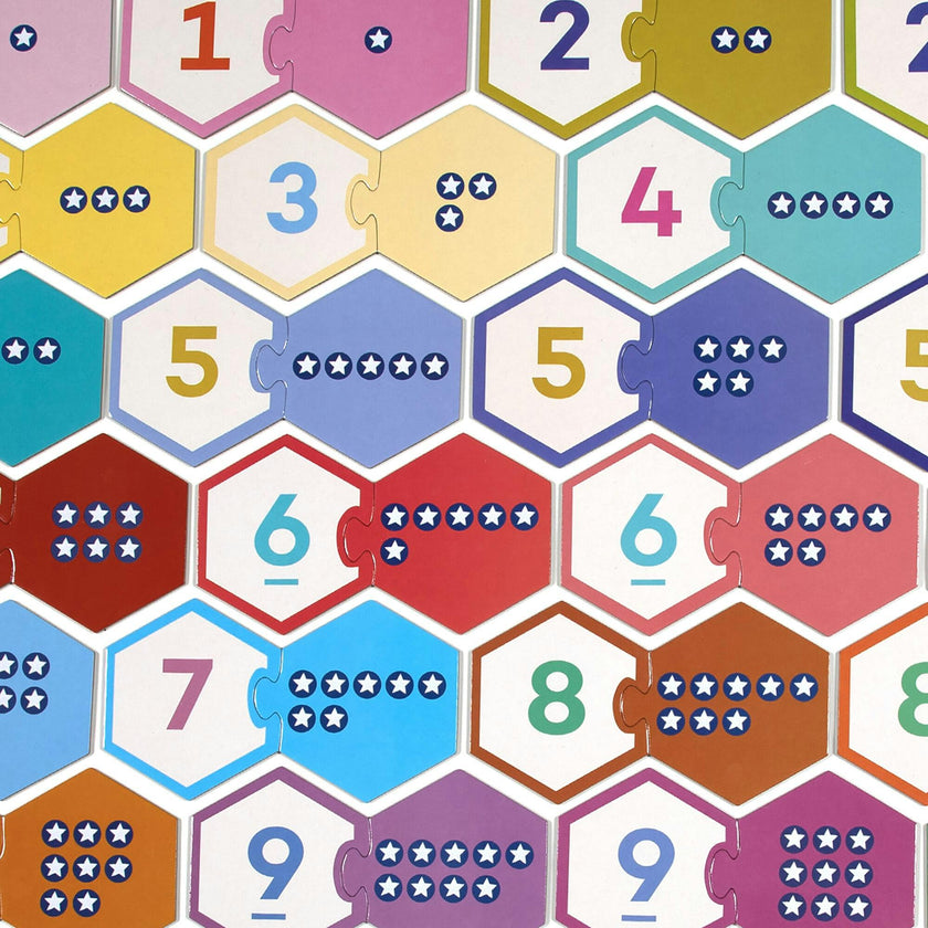 Hexagon Puzzle Pairs: Numbers