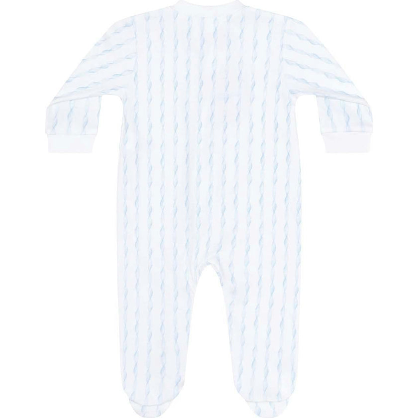 Blue Twirls Zipper Footie