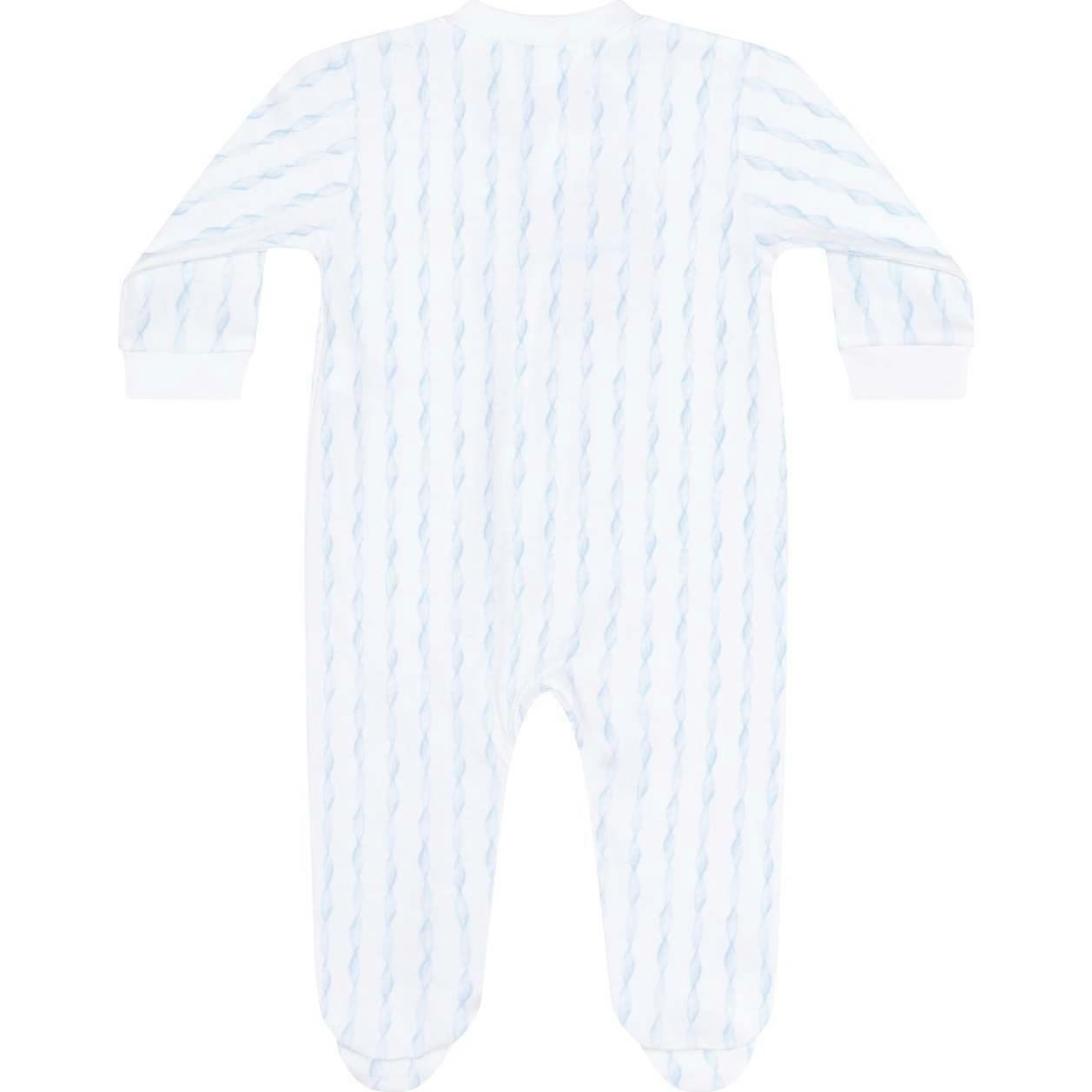 Blue Twirls Zipper Footie