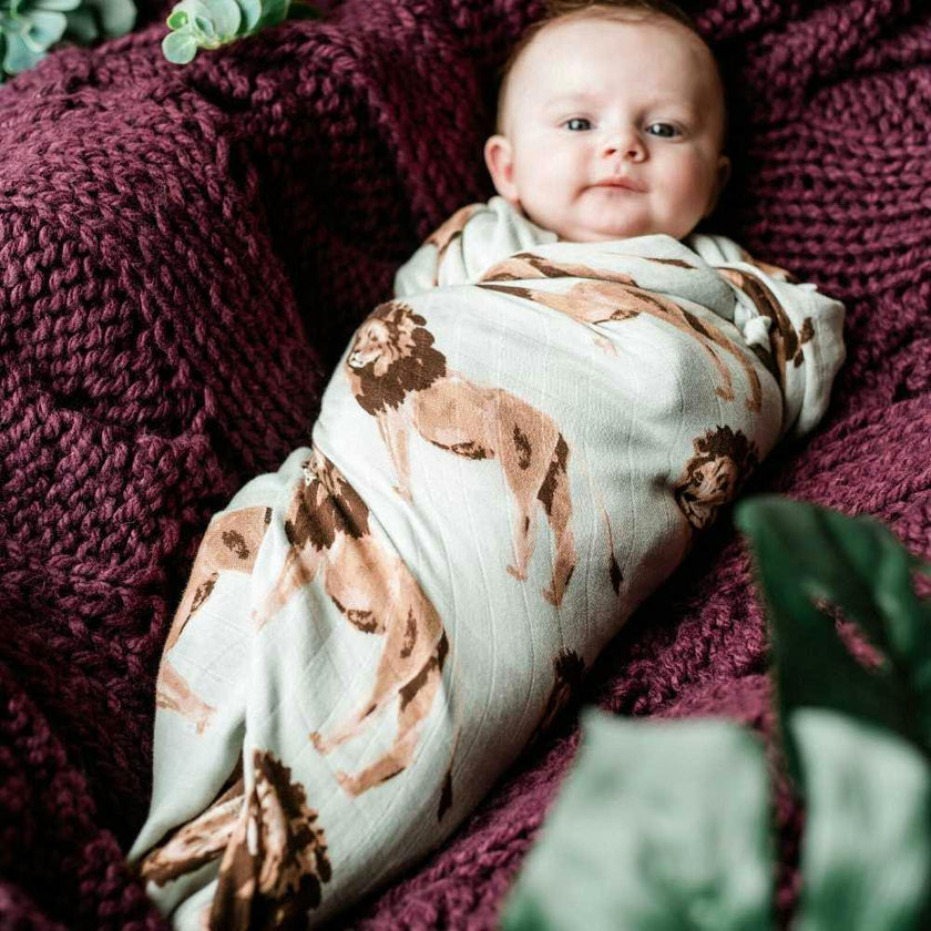 Vintage Balloons Organic Cotton Muslin Swaddle Blanket