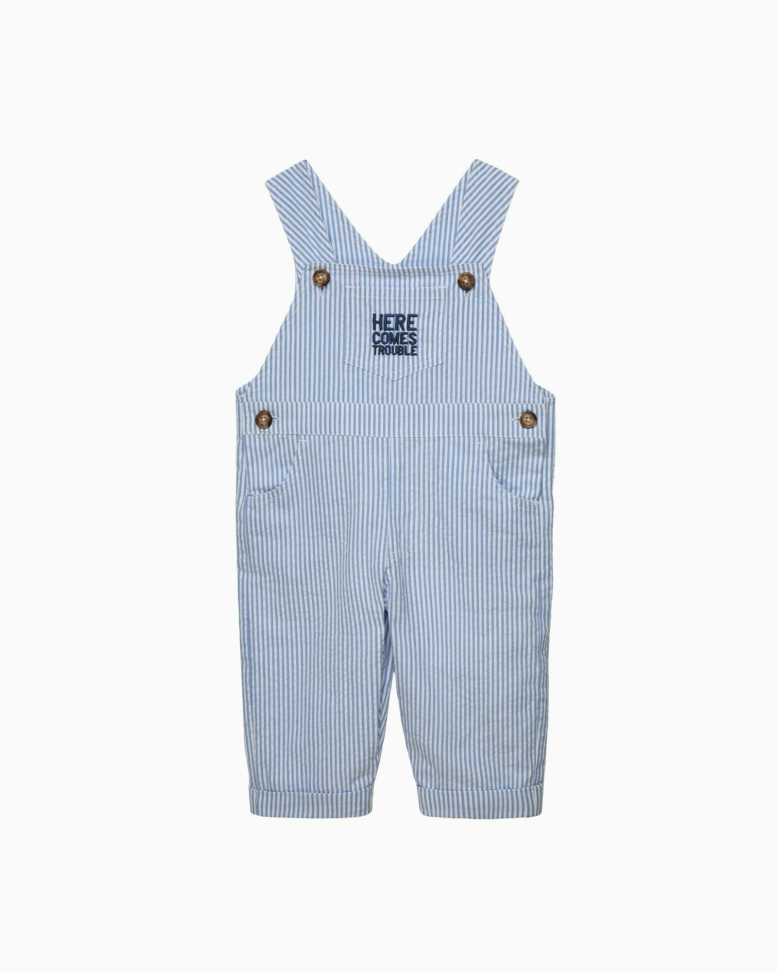 Baby Here Comes Trouble Dungarees