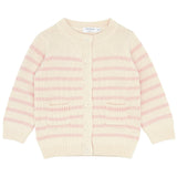 unisex cream and pink stripe cardigan