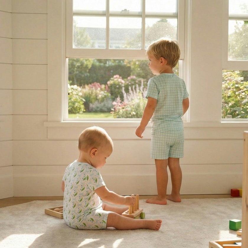 Bluegrass Picnic Short Sleeve & Shorts Bamboo Toddler Pajama Set