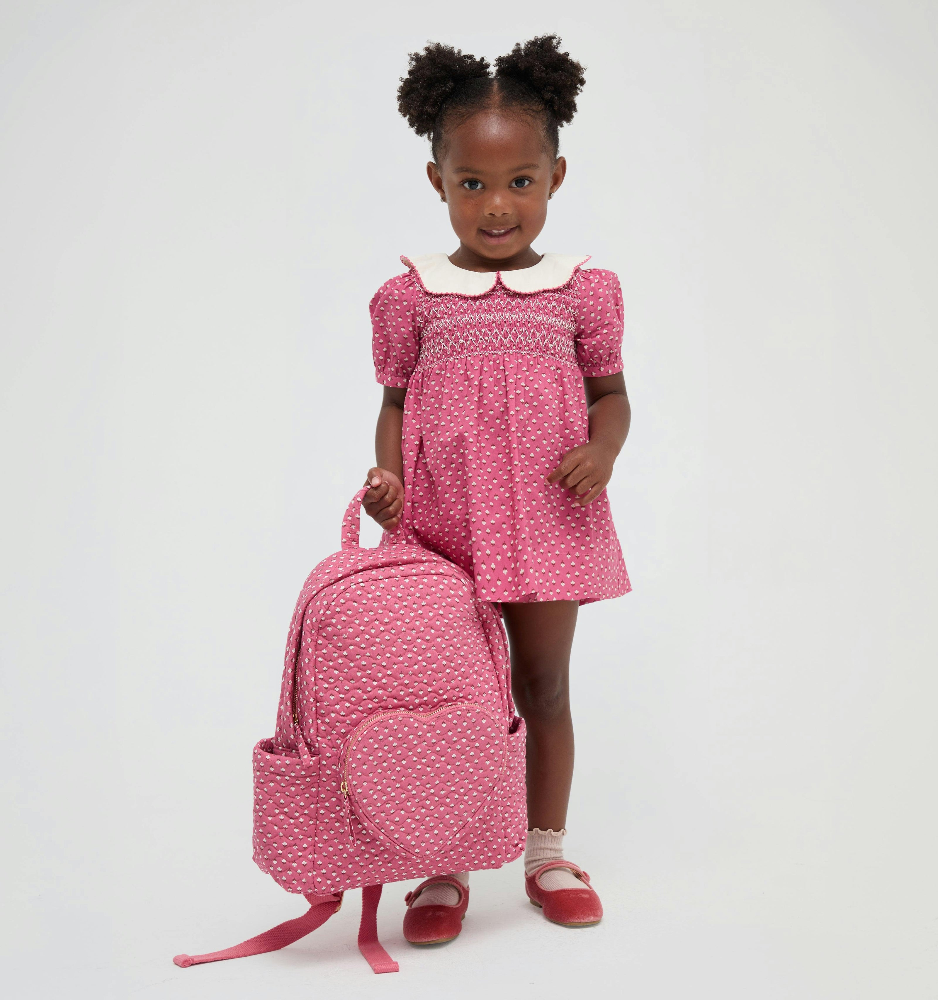 The Tiny Mina Nap Dress -  Poppy Half Drop Rose