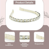 Halo Luxe Crystal Satin Headband - Ivory