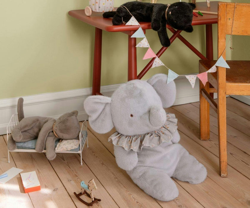 Elephant plush, Big - Blue/grey