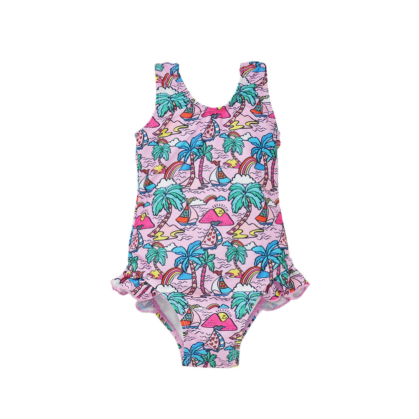 UPF 50+ Delaney Hip Ruffle Swimsuit
