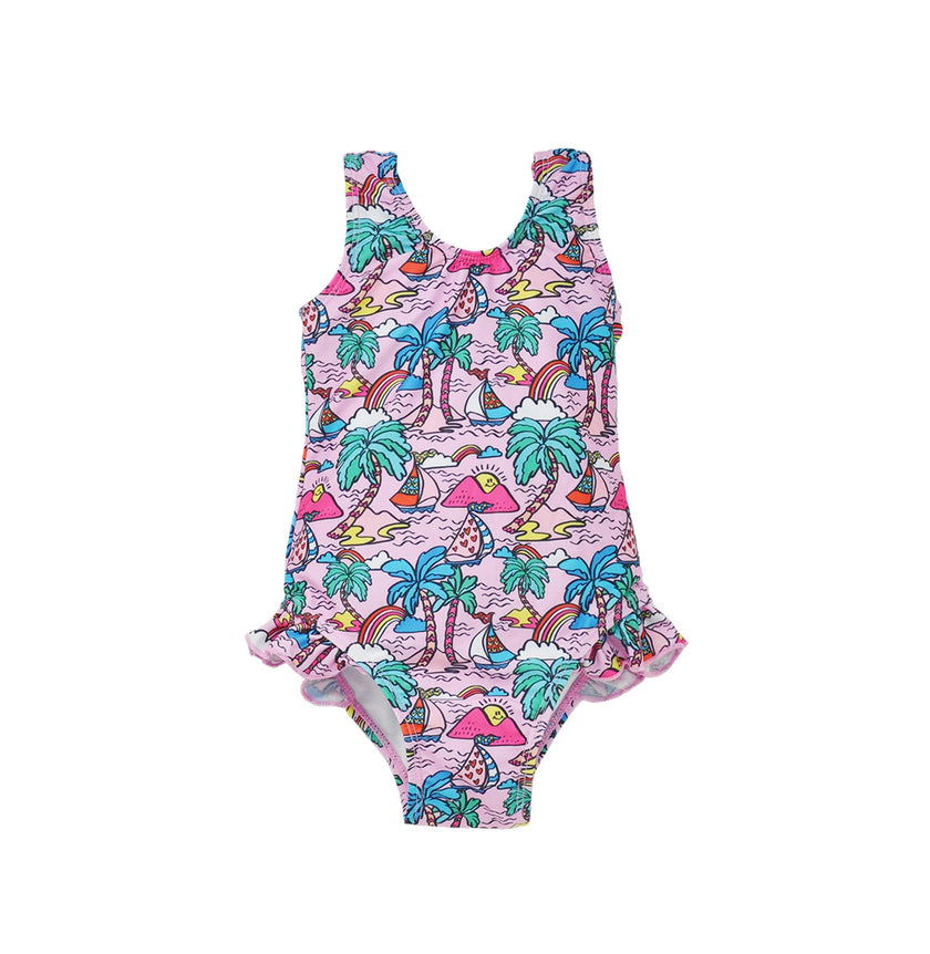 UPF 50+ Delaney Hip Ruffle Swimsuit