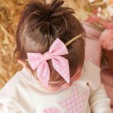 Pink Bandana Western Bow Baby Headband