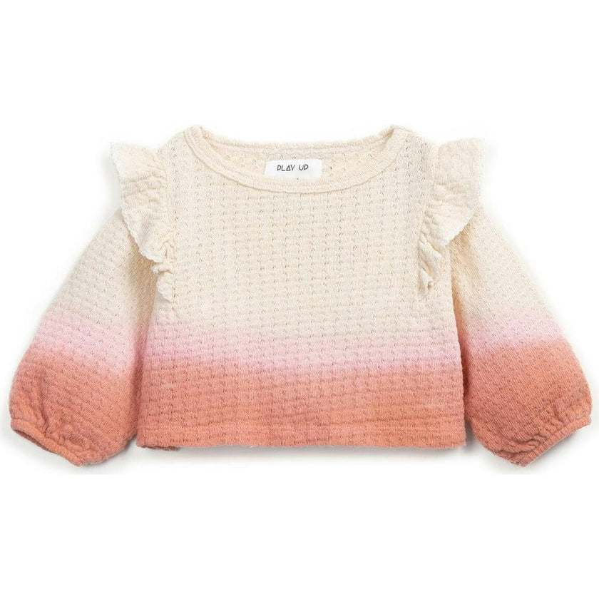 Knitted Ombre Ruffle Shoulder Top