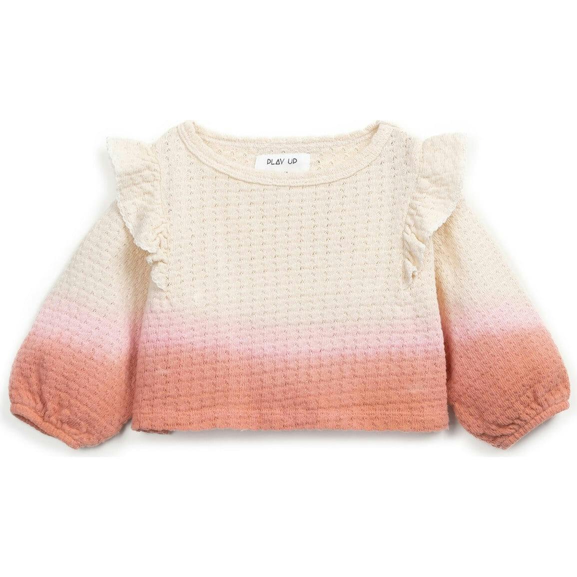Knitted Ombre Ruffle Shoulder Top