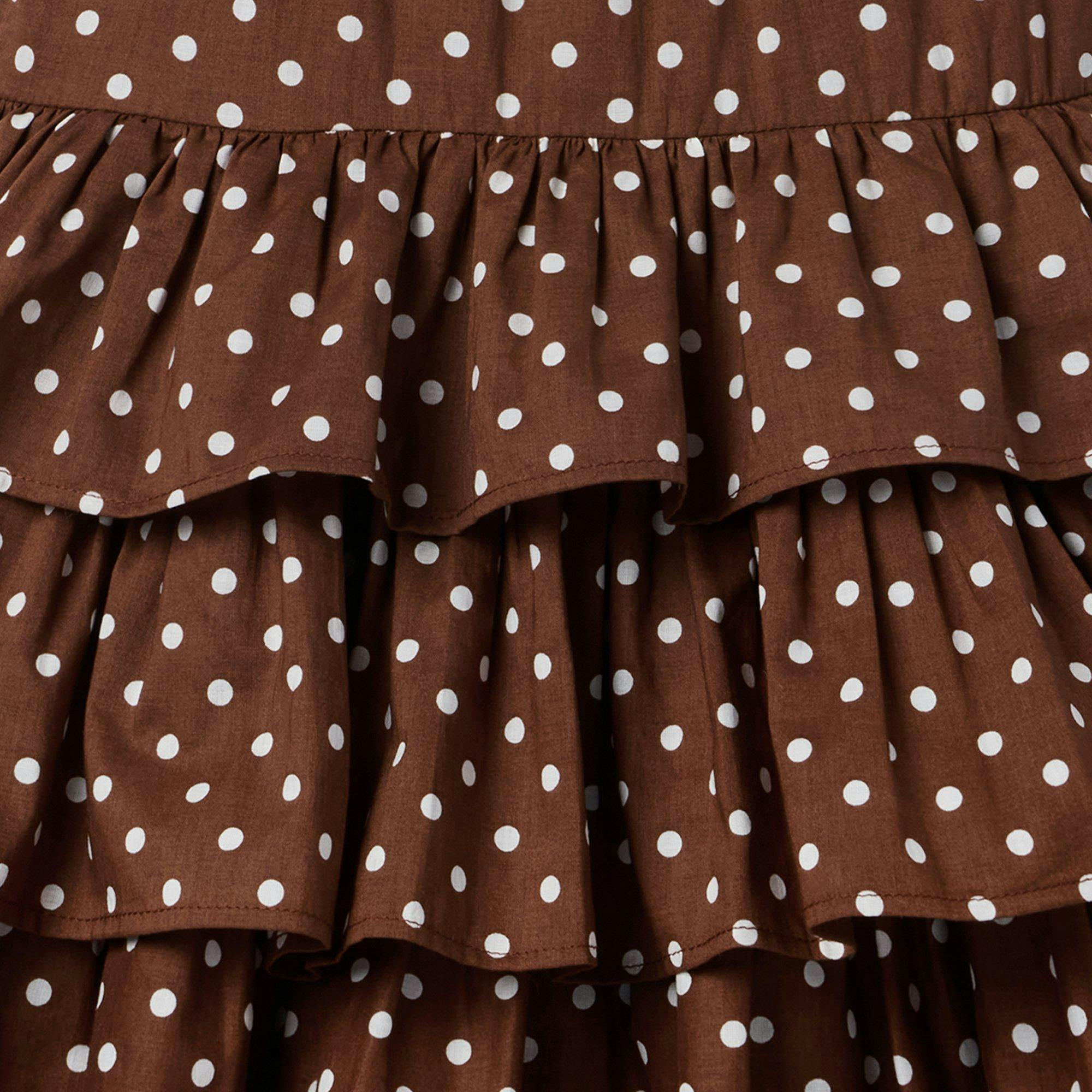 The Dot Ruffle Dress, brown