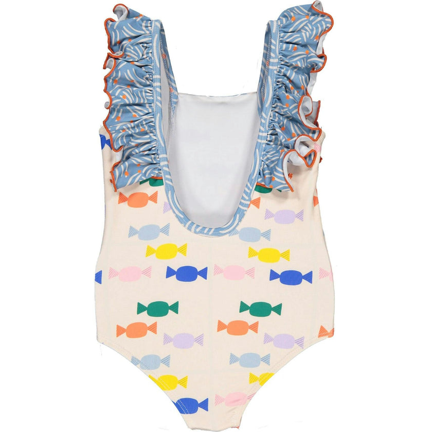 Sweet Brush Strokes One-Piece Swimsuit, Multi