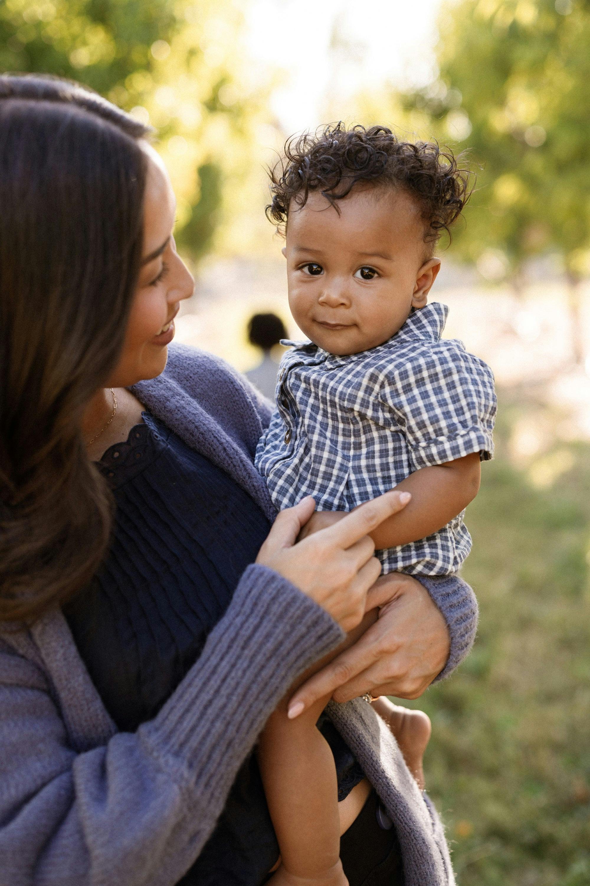 Baby Lucas Romper in Prussian Blue Plaid