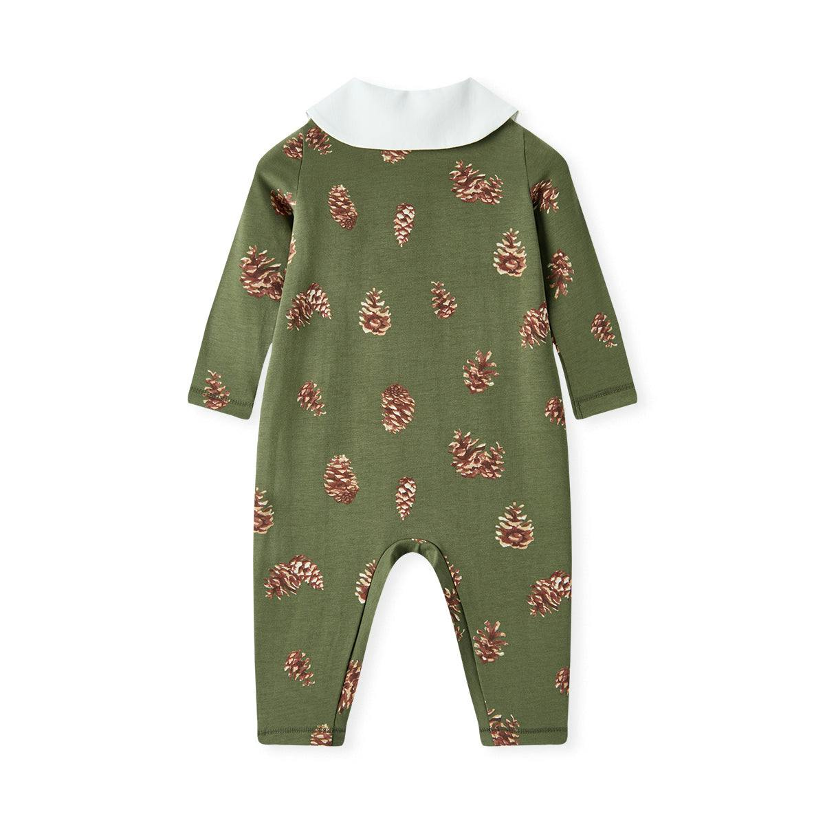 Pinecone Cotton Stretch Collar Long Sleeve Jumpsuit