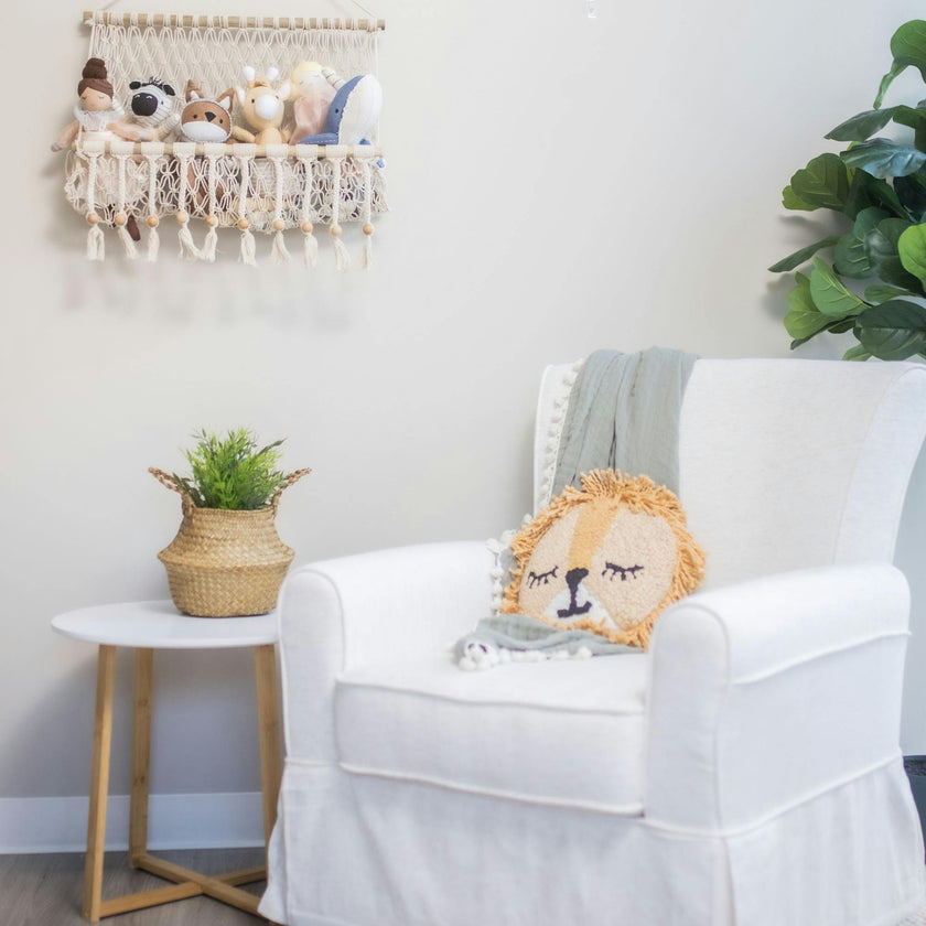 Willow Hanging Macrame Storage Basket