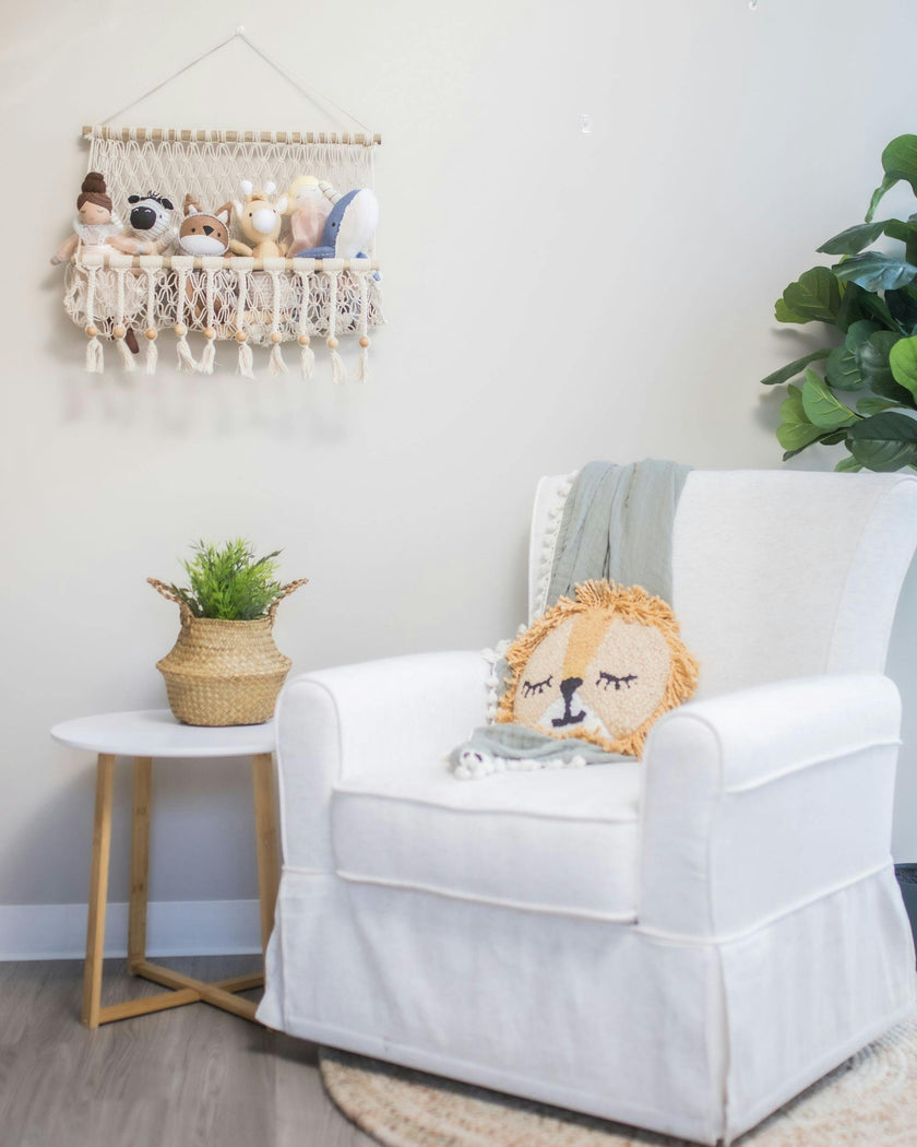 Willow Hanging Macrame Storage Basket