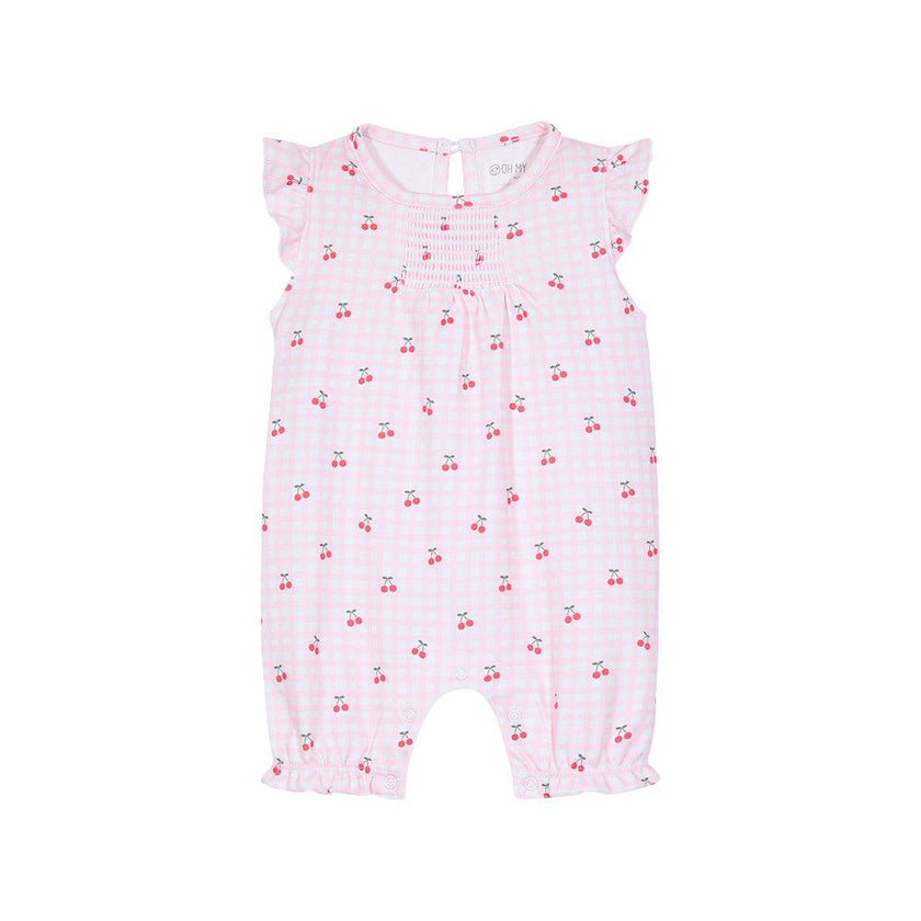 Cherries Pima Cotton Short Romper