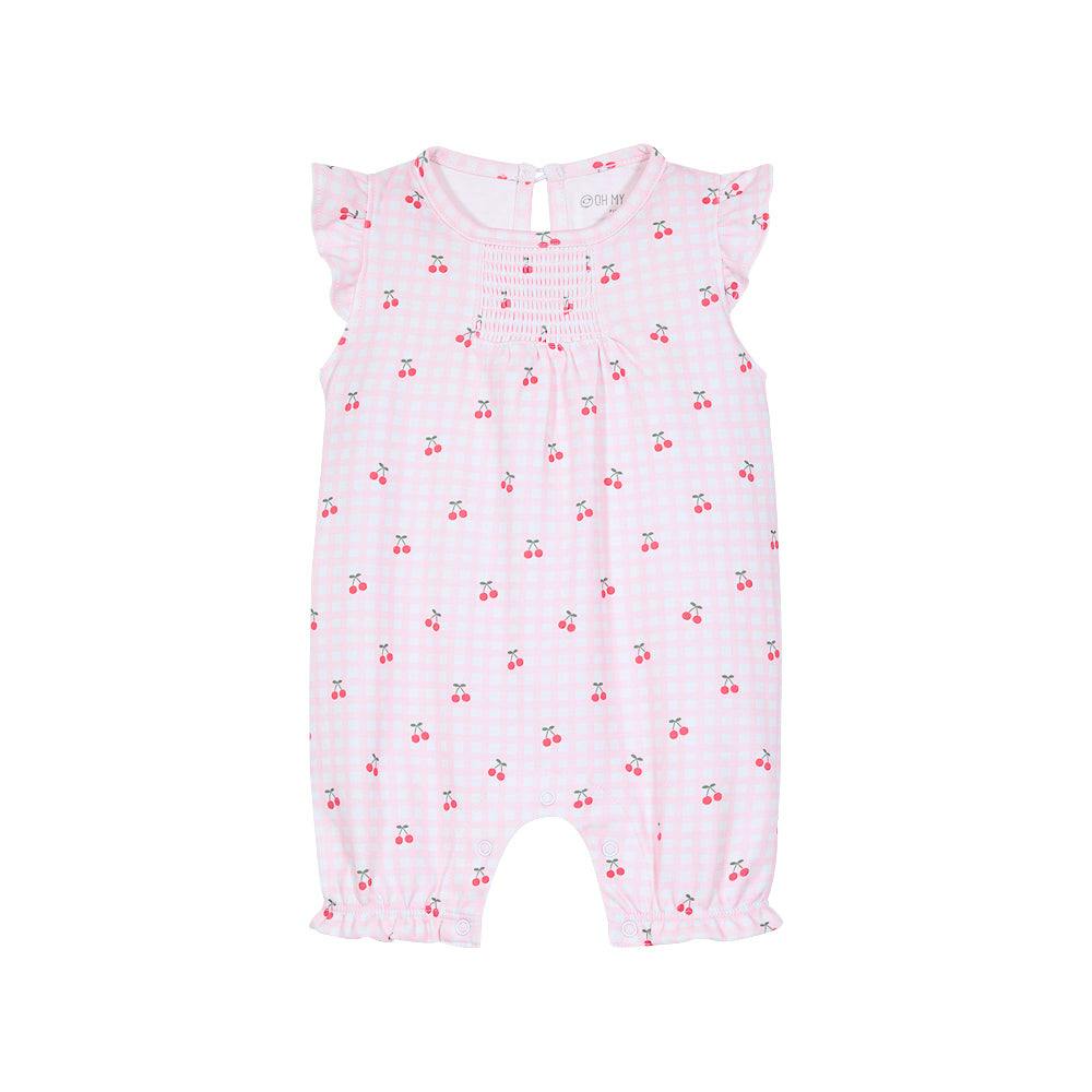 Cherries Pima Cotton Short Romper