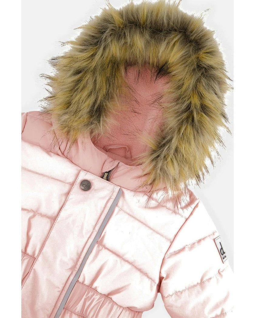Baby Original One Piece Puffy Snowsuit With Removable Mittens And Boots Pale Dusty Pink