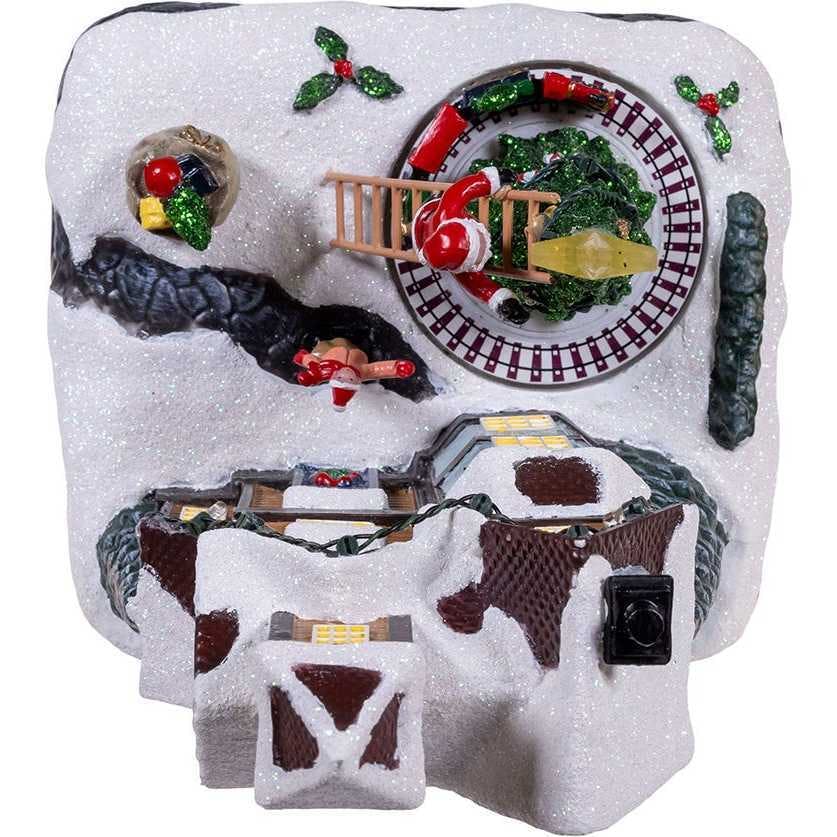 8.5-Inch Battery Operated Lighted Musical Santa Village Scene