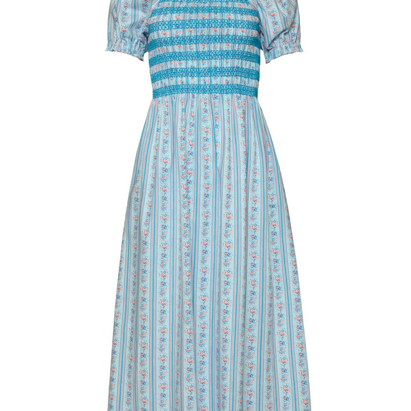 Sunday Best Dress in Rosette Linear Stripe
