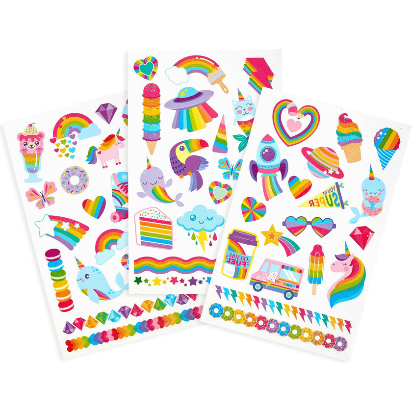 Tattoo-Palooza Temporary Tattoos - Over the Rainbow - 3 Sheets