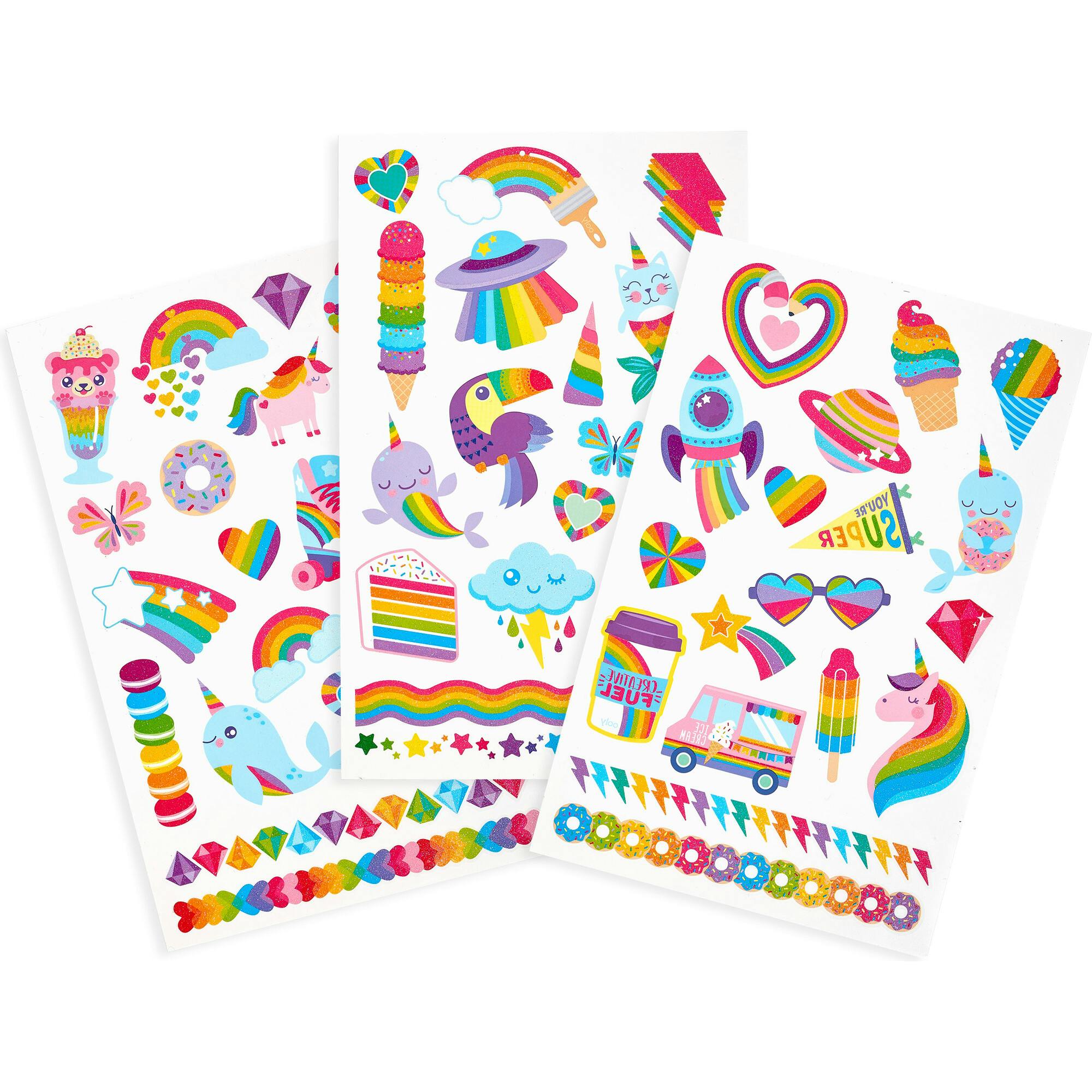 Tattoo-Palooza Temporary Tattoos - Over the Rainbow - 3 Sheets