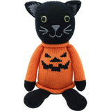 Knit Halloween Cat Plush