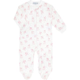 Pink Puppy Love Print Zipper Footie