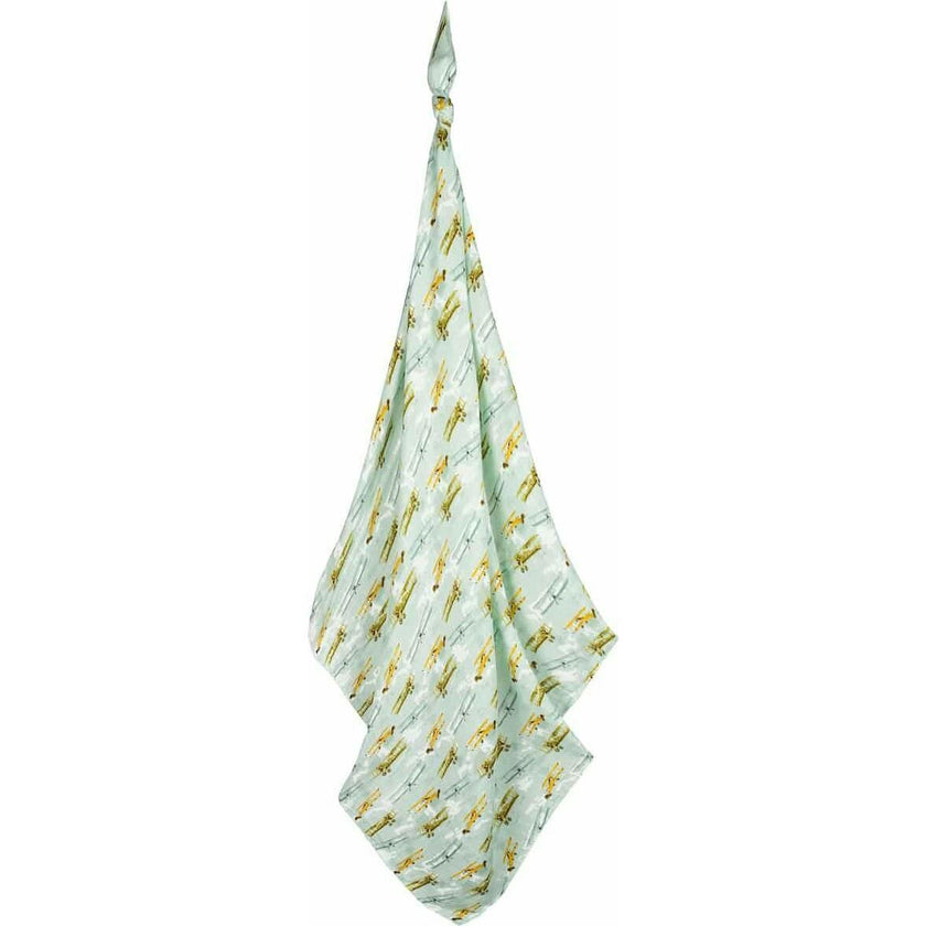 Vintage Planes Organic Cotton Muslin Swaddle Blanket