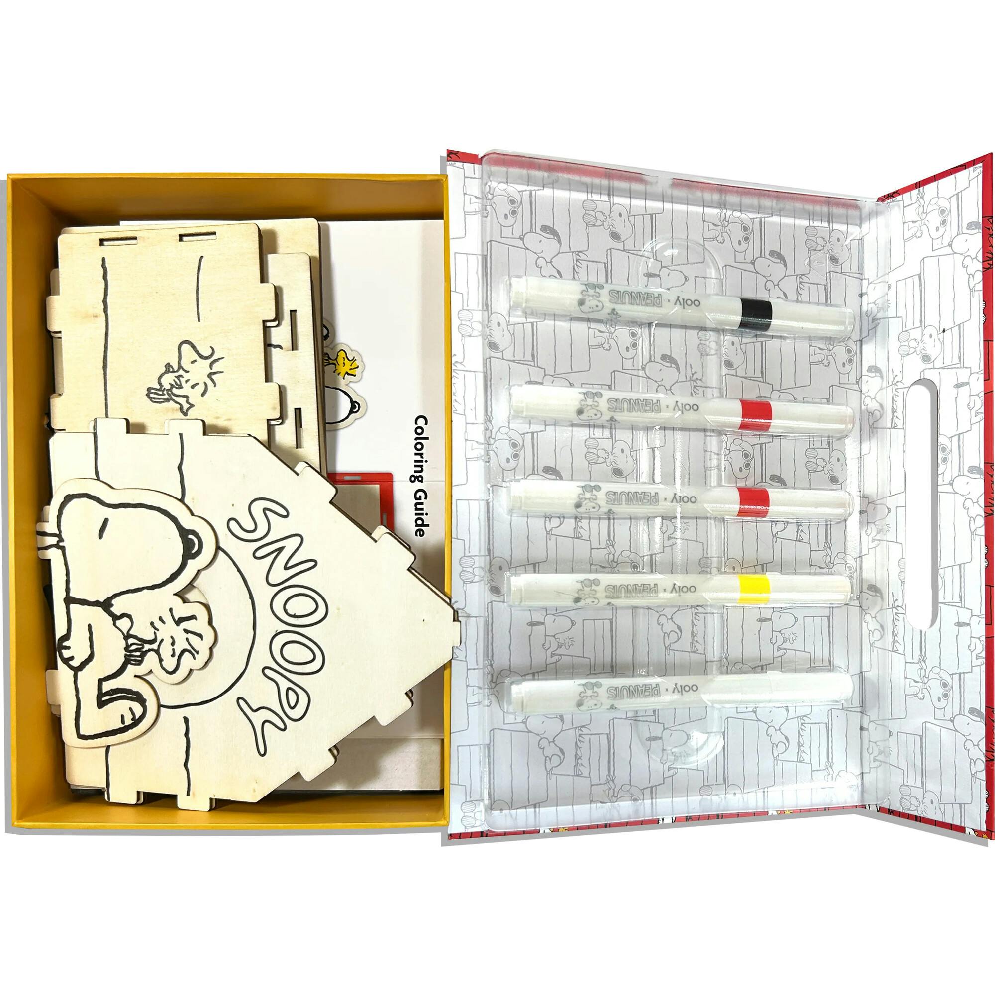 OOLY x Peanuts Color-in Wooden Birdhouse Kit - 5 Paint Markers
