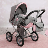 Bayer Design Dolls: Pram City Star - Grey, Pink, Butterfly